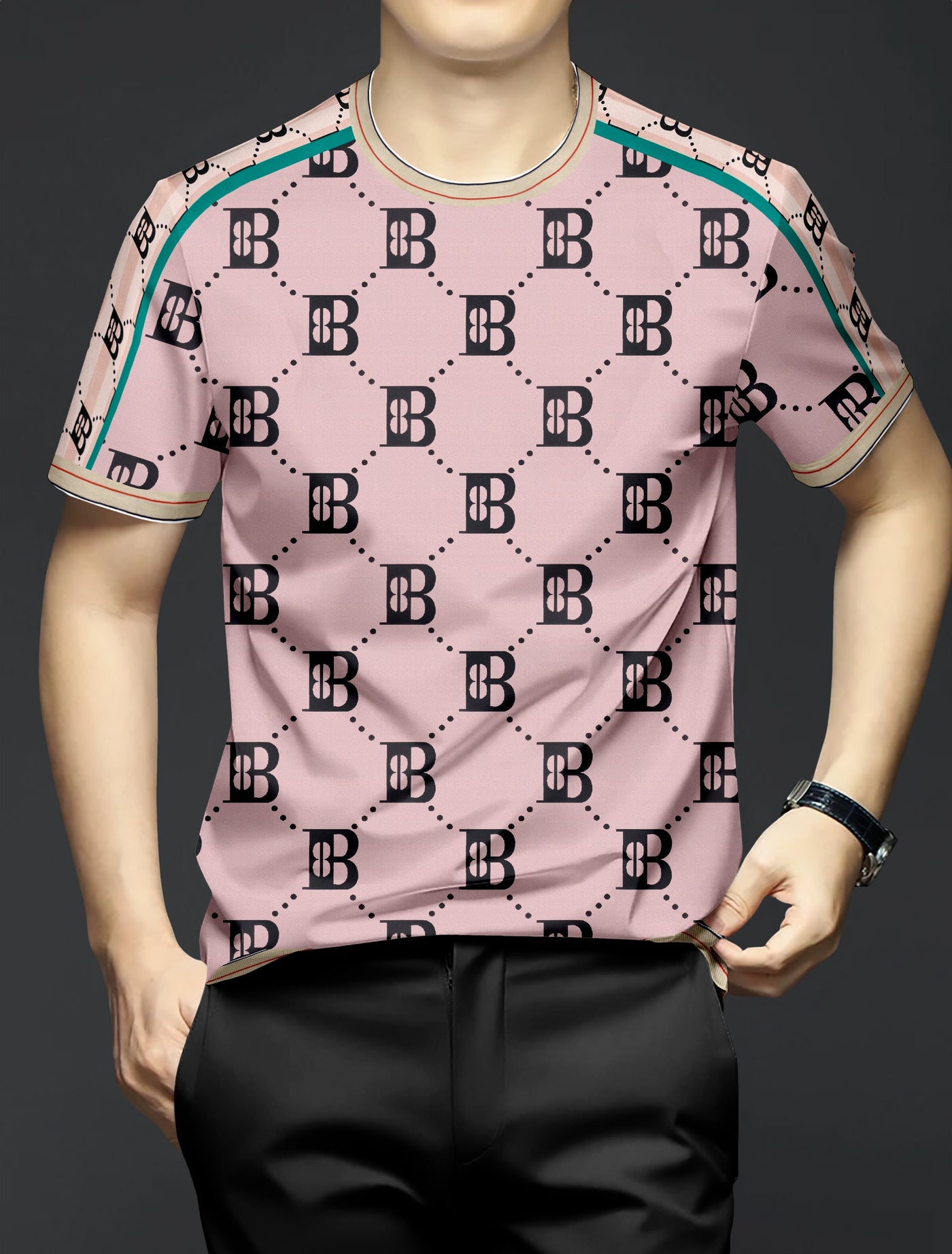 Chic Monogram Pattern T-Shirt