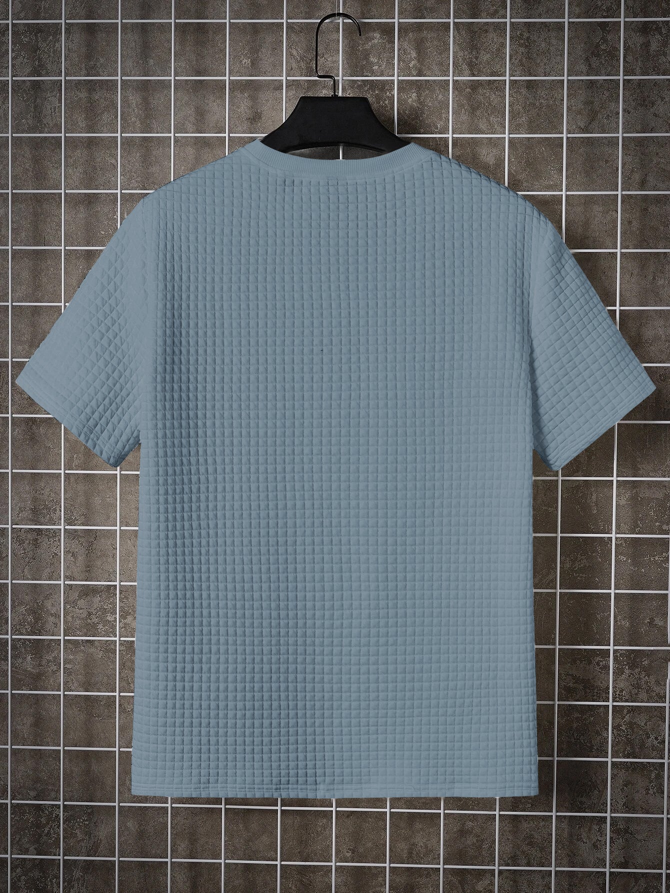 Slate Grey Regular Fit Rib-knit T-shirt