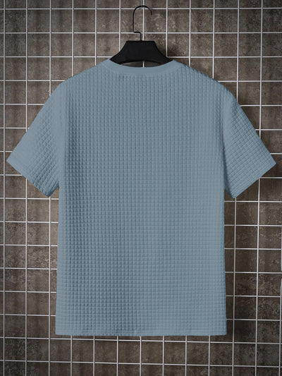 Slate Grey Regular Fit Rib-knit T-shirt