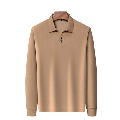 Ribbed Knit Polo Shirt with Button Detail