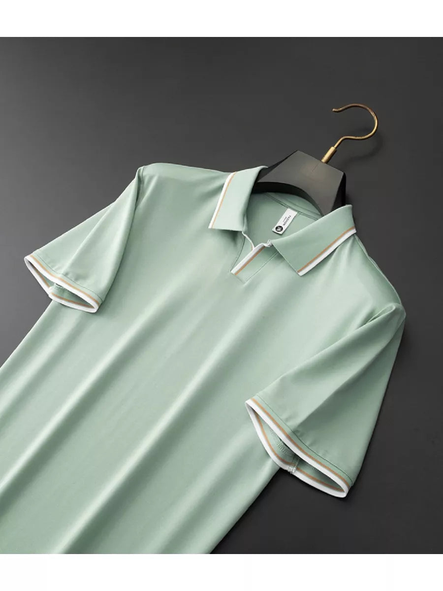 Trendy Men's Polo with Contrast Trim