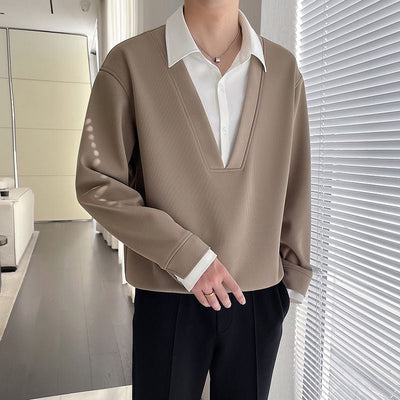 Layered Chic V-Neck Top T-Shirt