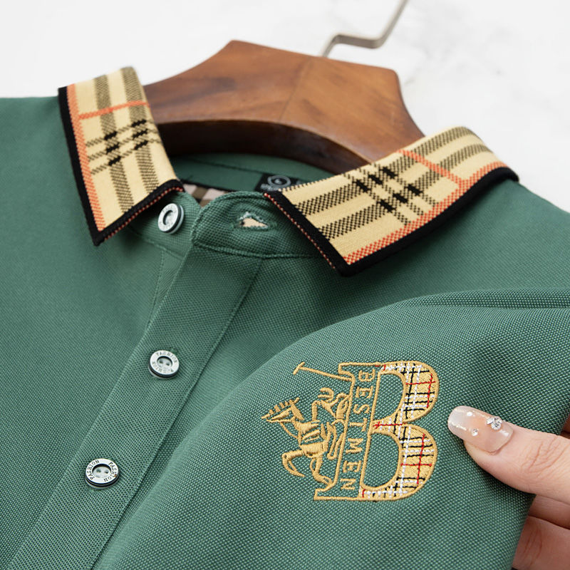 Premium Cotton Polo with Iconic Plaid Collar