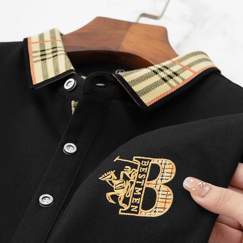 Premium Cotton Polo with Iconic Plaid Collar