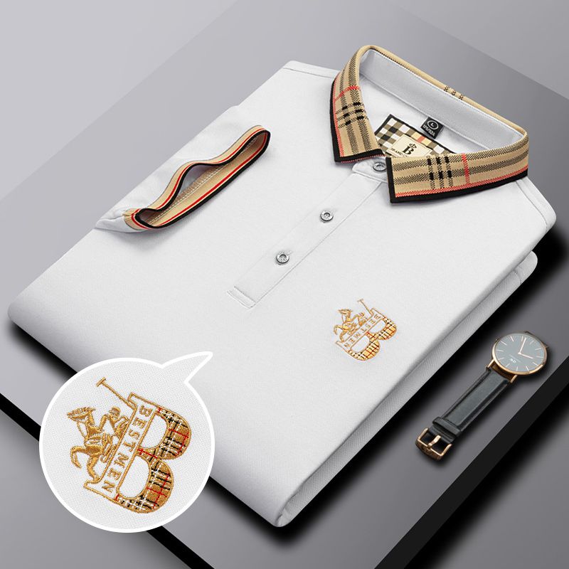 Premium Cotton Polo with Iconic Plaid Collar