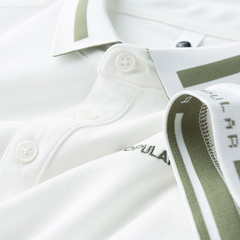 Vintage Dual-Stripe Polo T-Shirt
