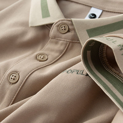 Vintage Dual-Stripe Polo T-Shirt