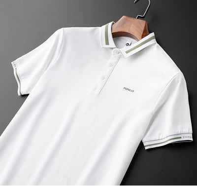 Vintage Dual-Stripe Polo T-Shirt