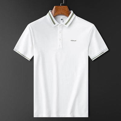 Vintage Dual-Stripe Polo T-Shirt