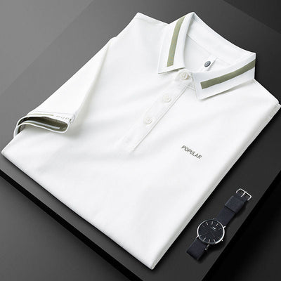 Vintage Dual-Stripe Polo T-Shirt