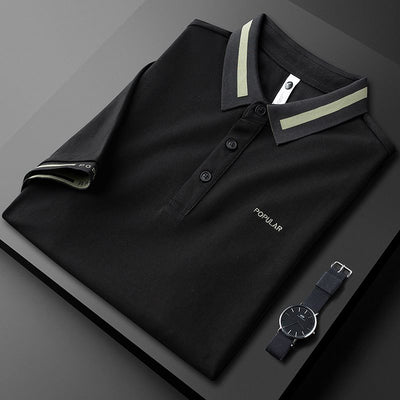 Vintage Dual-Stripe Polo T-Shirt