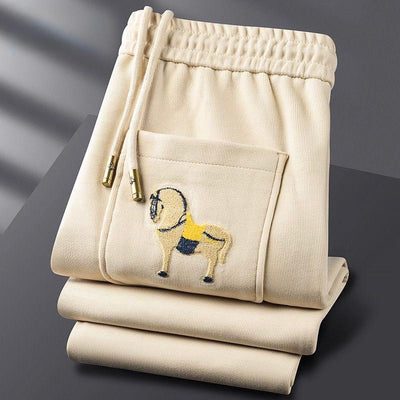Horse Motif Edition Classic Embroidered Joggers