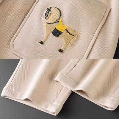 Horse Motif Edition Classic Embroidered Joggers