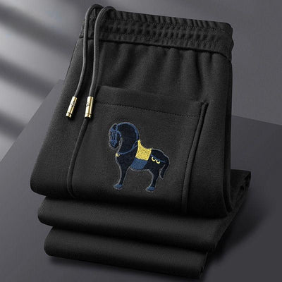 Horse Motif Edition Classic Embroidered Joggers