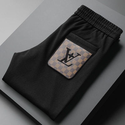 Luxury Joggers with Designer-Inspired Monogram Patch