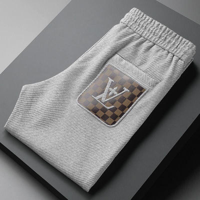 Luxury Joggers with Designer-Inspired Monogram Patch