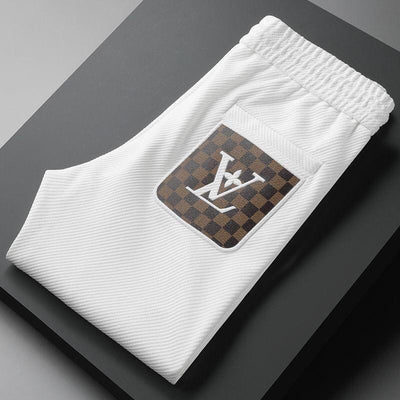 Luxury Joggers with Designer-Inspired Monogram Patch