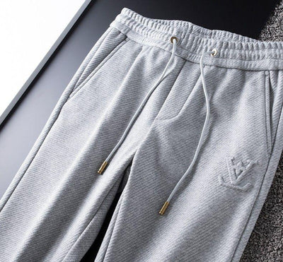 Luxury Joggers with Designer-Inspired Monogram Patch