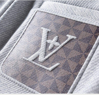 Luxury Joggers with Designer-Inspired Monogram Patch