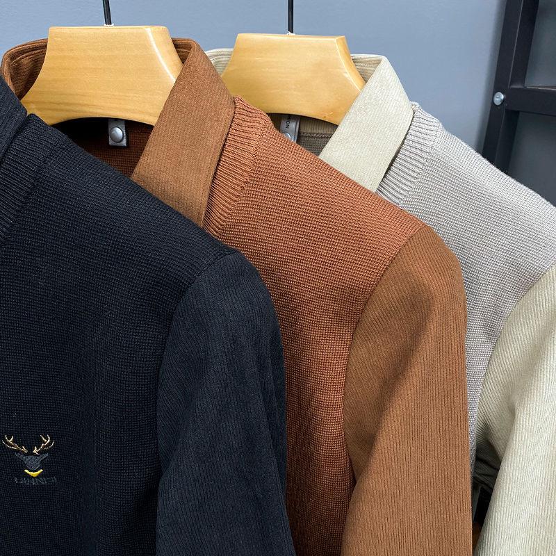 Antler Emblem Textured Polo Knit