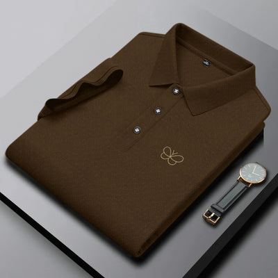 Men's Premium Polo T-Shirt with Embroidered Butterfly Logo