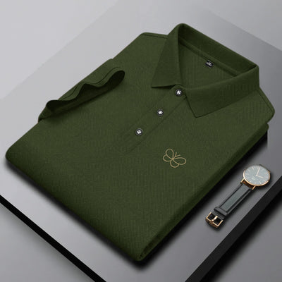 Men's Premium Polo T-Shirt with Embroidered Butterfly Logo