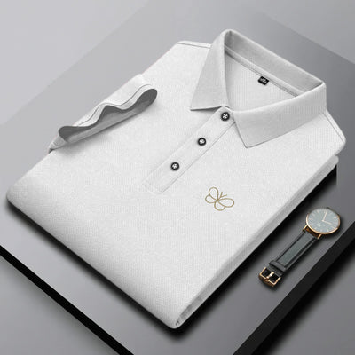 Men's Premium Polo T-Shirt with Embroidered Butterfly Logo