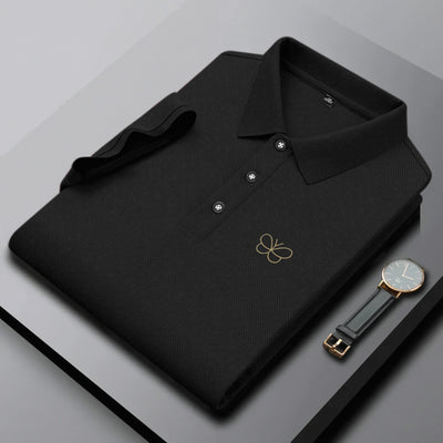 Men's Premium Polo T-Shirt with Embroidered Butterfly Logo