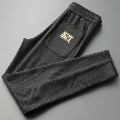 Premium Casual Fit Textured Joggers with Patch Pocket Detail
