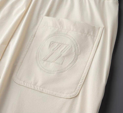Luxe Joggers with Monochrome Embossed Logo Patch