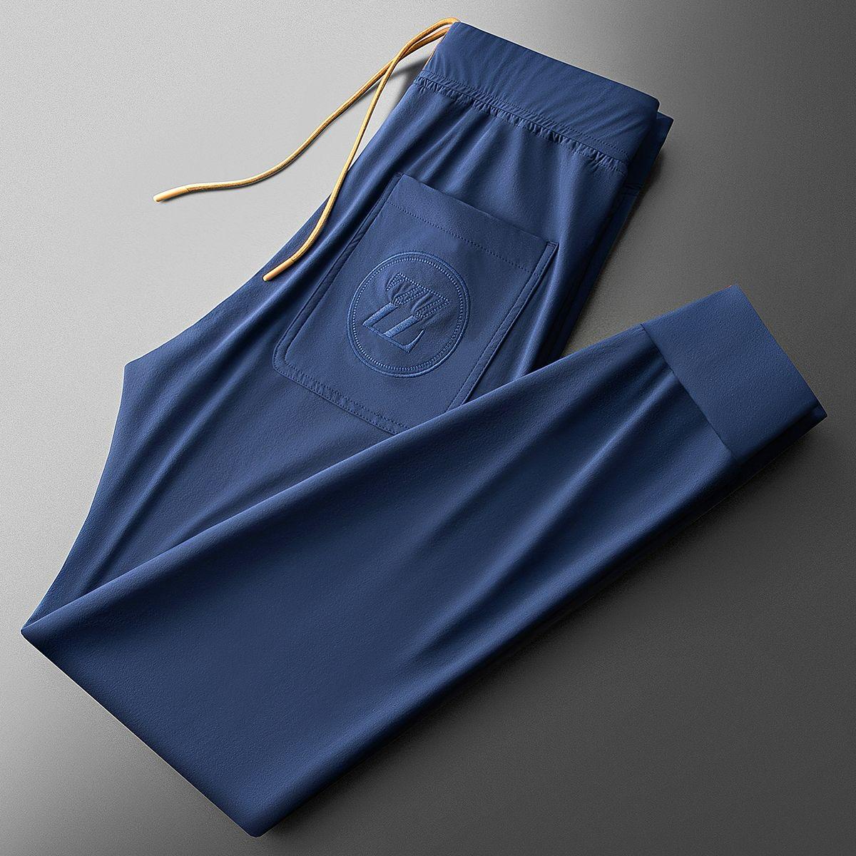 Luxe Joggers with Monochrome Embossed Logo Patch