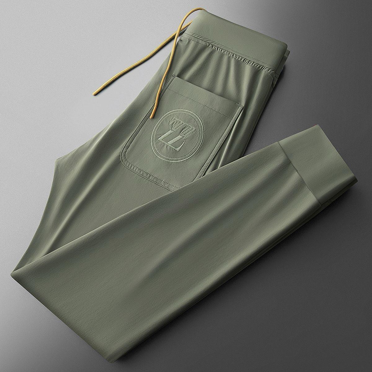 Luxe Joggers with Monochrome Embossed Logo Patch