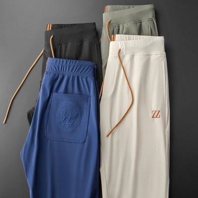 Luxe Joggers with Monochrome Embossed Logo Patch