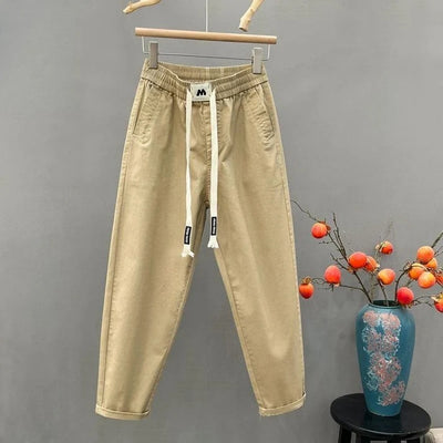 Men's Casual Cotton Jogger Pants with Drawstring Waist