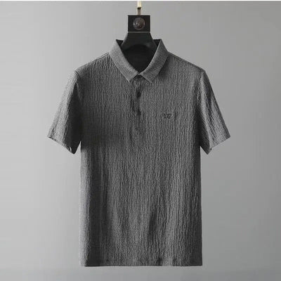 Men’s Stylish Wrinkle-Pattern Polo T-Shirt