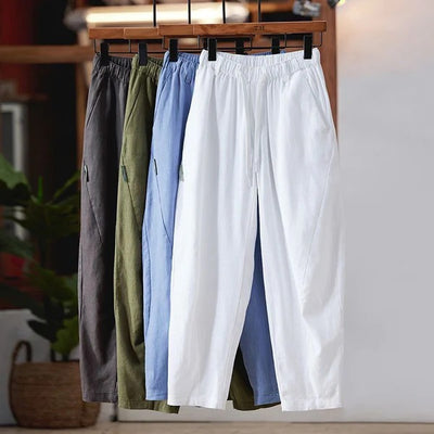 Men's Linen-Blend Jogger Pants