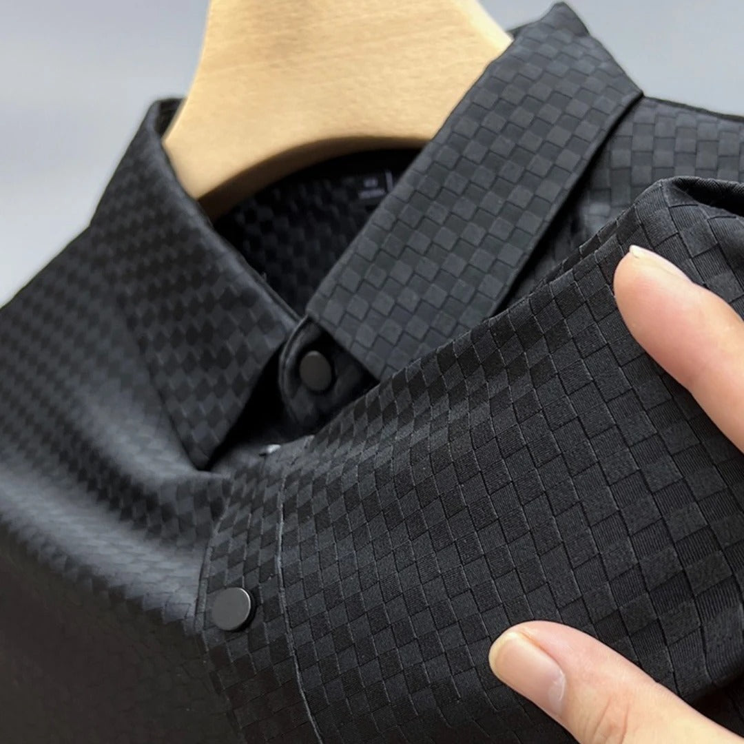 Men's Luxury Waffle Textured Polo Shirt
