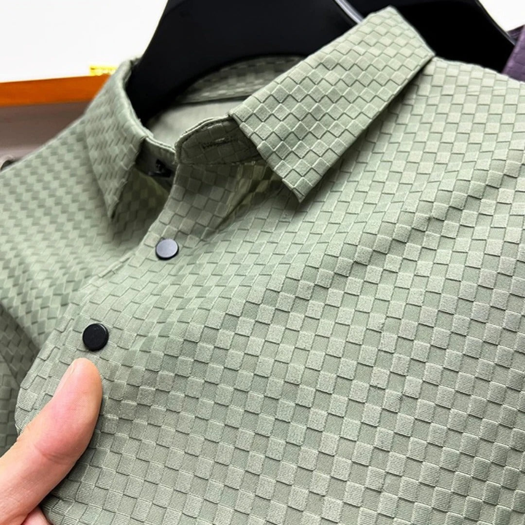 Men's Luxury Waffle Textured Polo Shirt