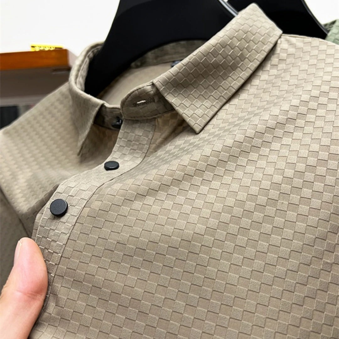 Men's Luxury Waffle Textured Polo Shirt
