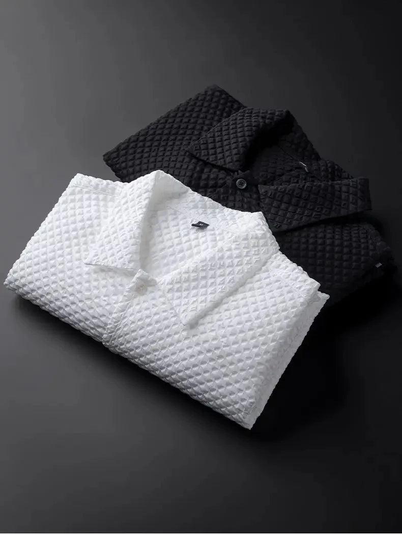 Premium Diamond-Pattern Shirt – Classic & Contemporary Blend
