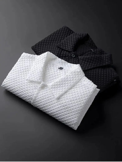 Premium Diamond-Pattern Shirt – Classic & Contemporary Blend
