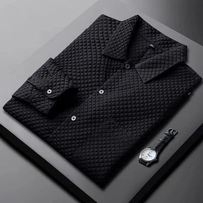 Premium Diamond-Pattern Shirt – Classic & Contemporary Blend